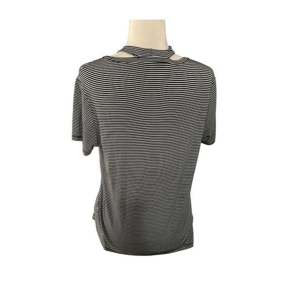 english factory womens black white Short Sleeve striped top t shirt large - Picture 2 of 5